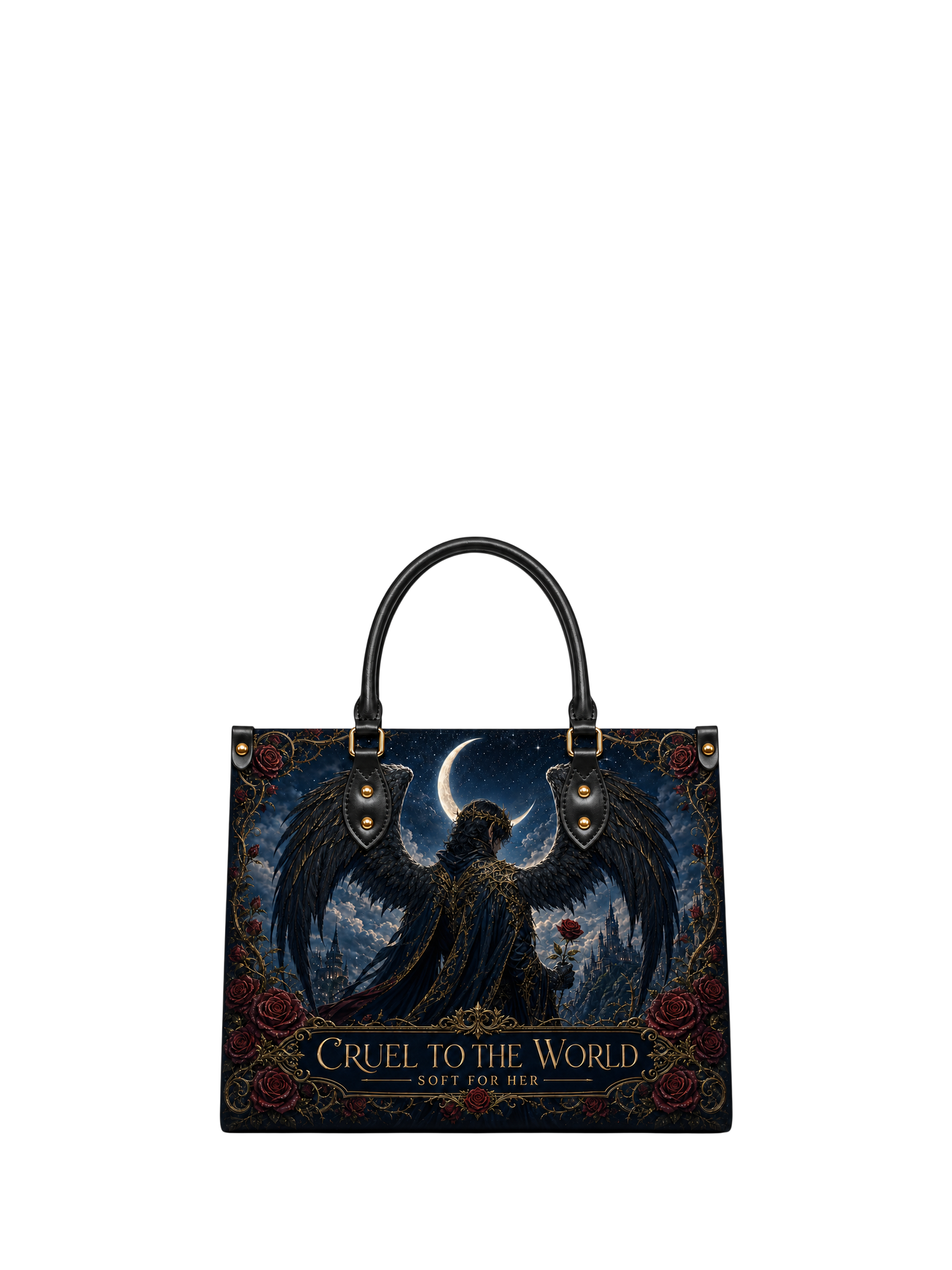 "Cruel To The World, Soft For Her" Raven Lord Leather Handbag