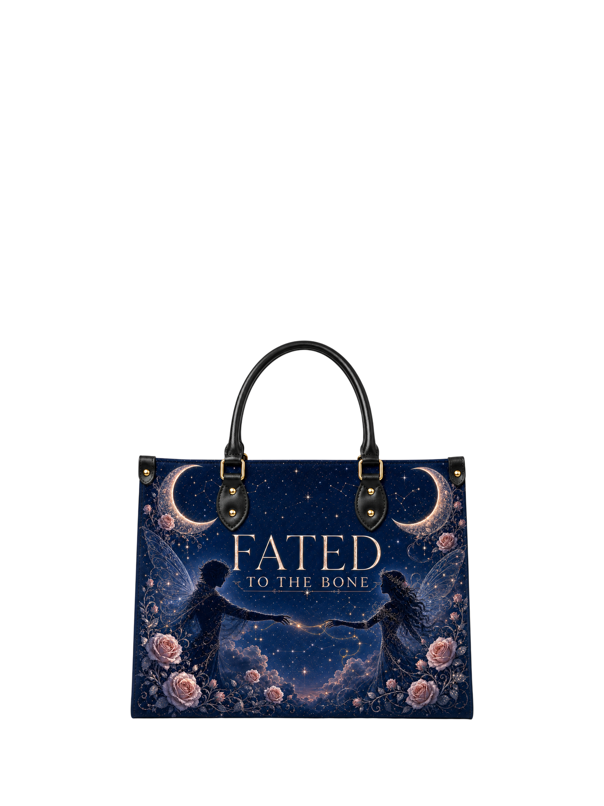 "Fated To The Bone" Twin Silhouettes Leather Handbag