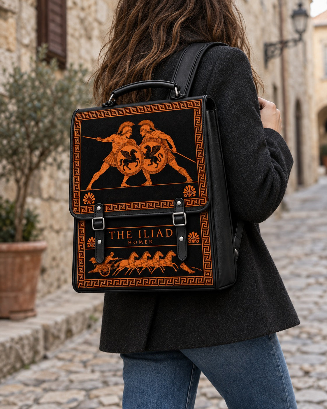 "The Iliad" Leather Backpack