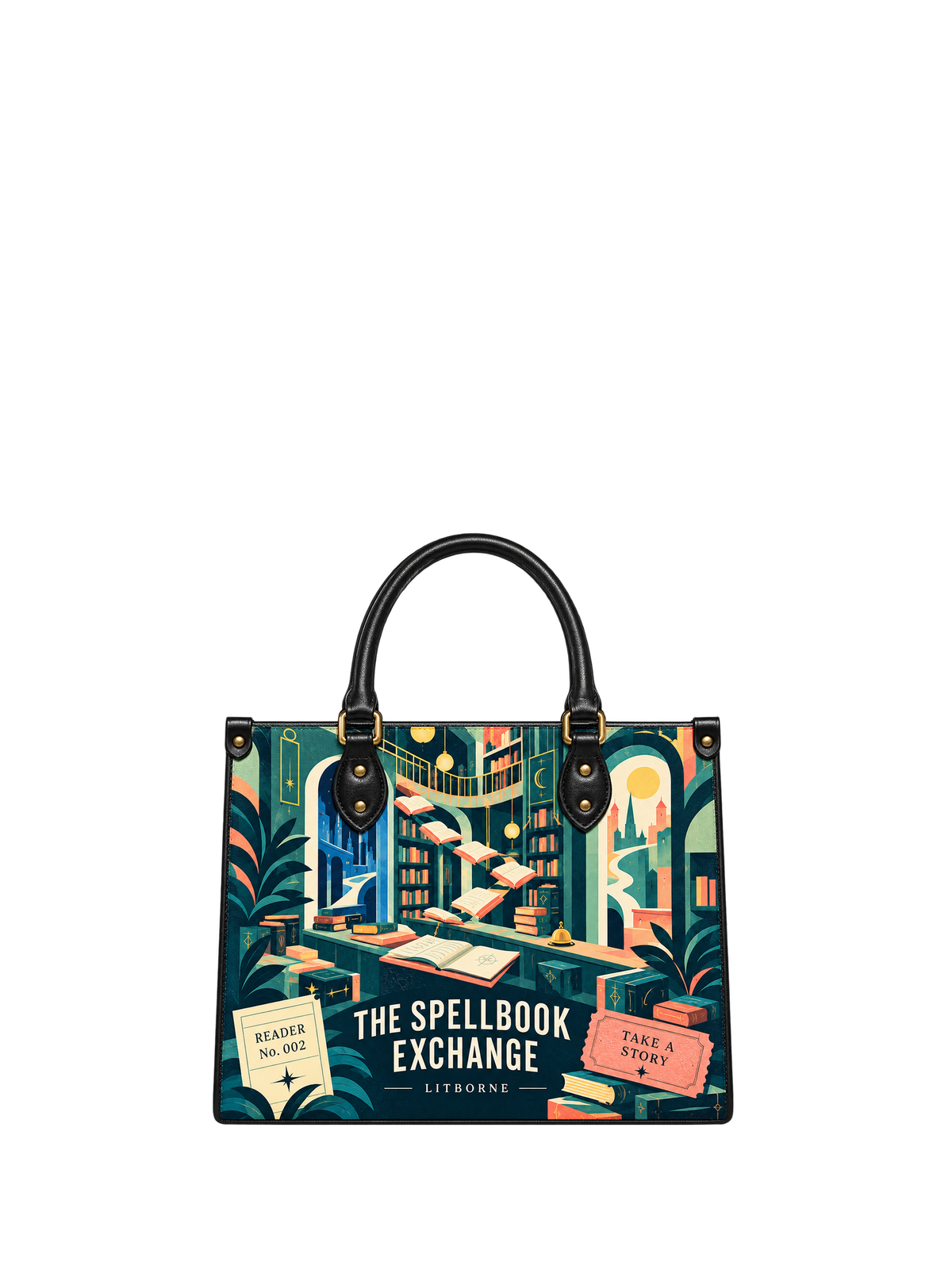 "The Spellbook Exchange" Leather Handbag