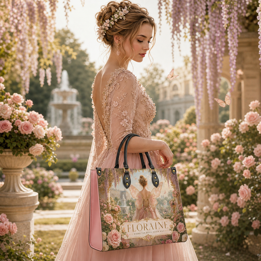 "Floraine" Where the Roses Never Wilt Leather Handbag