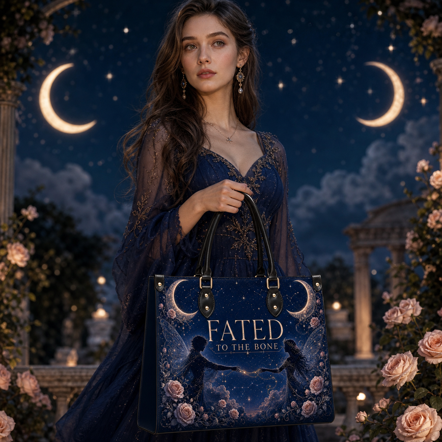 "Fated To The Bone" Twin Silhouettes Leather Handbag