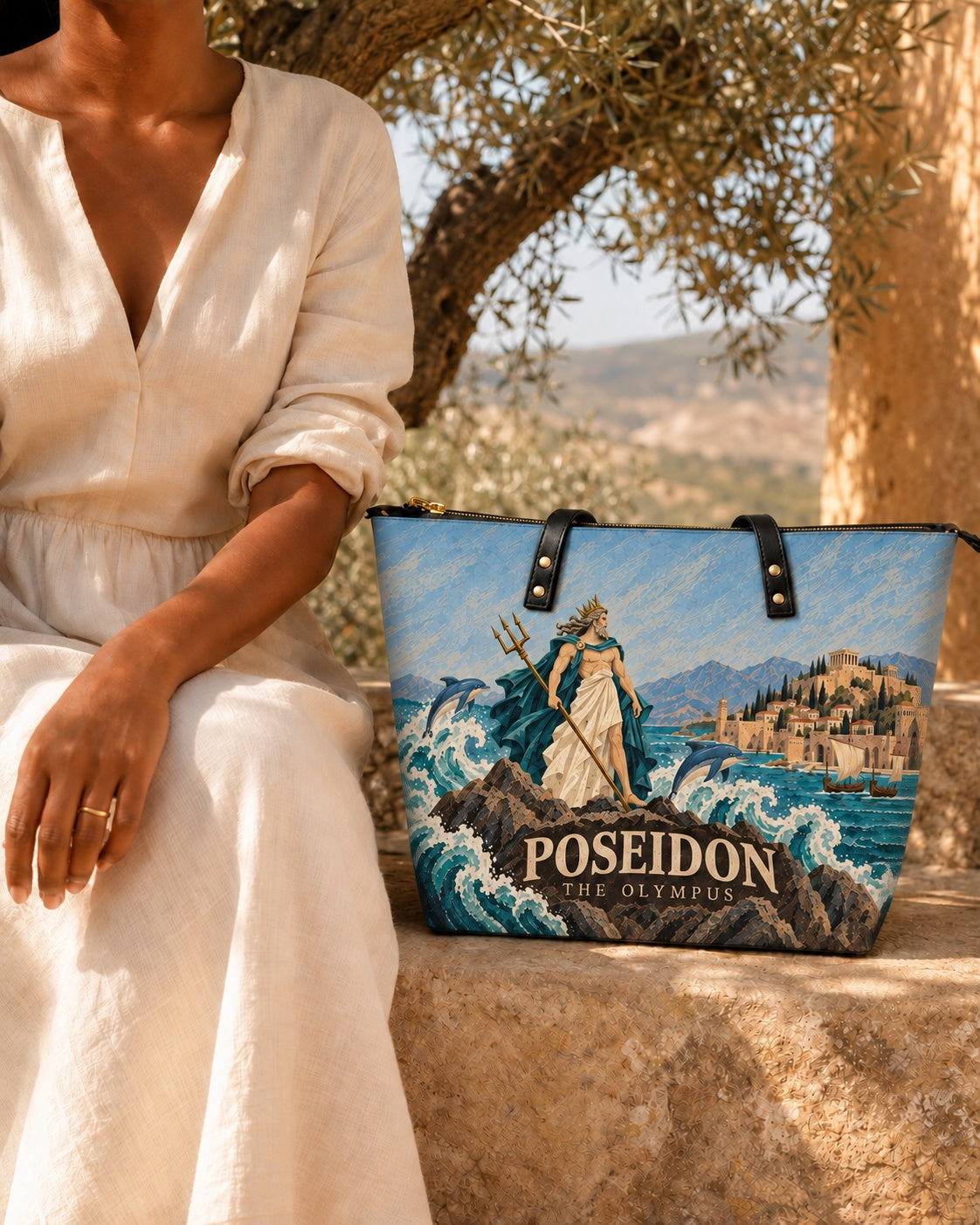 "Poseidon" Leather Tote Bag