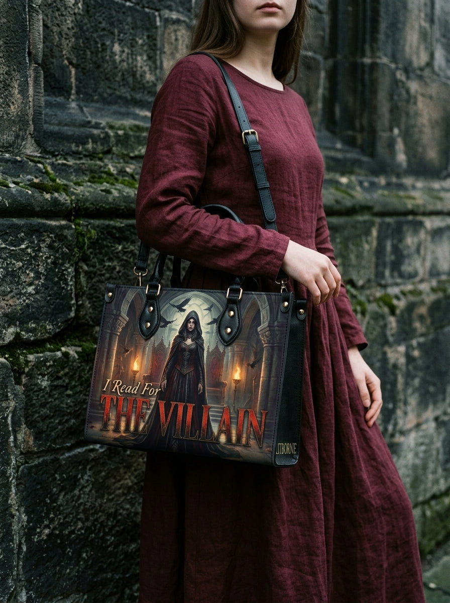 I Read For The Villain Leather Handbag - lifestyle 2