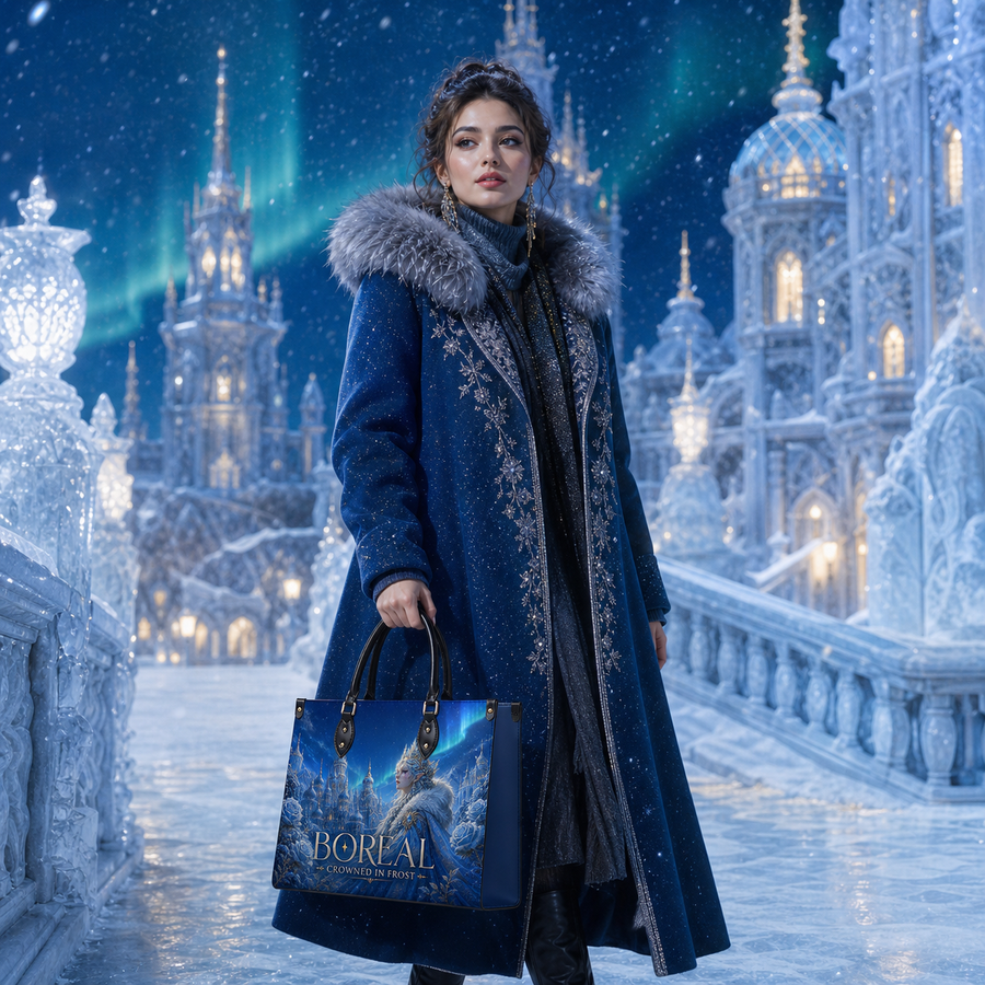 "Boreal" Crowned in Frost Leather Handbag