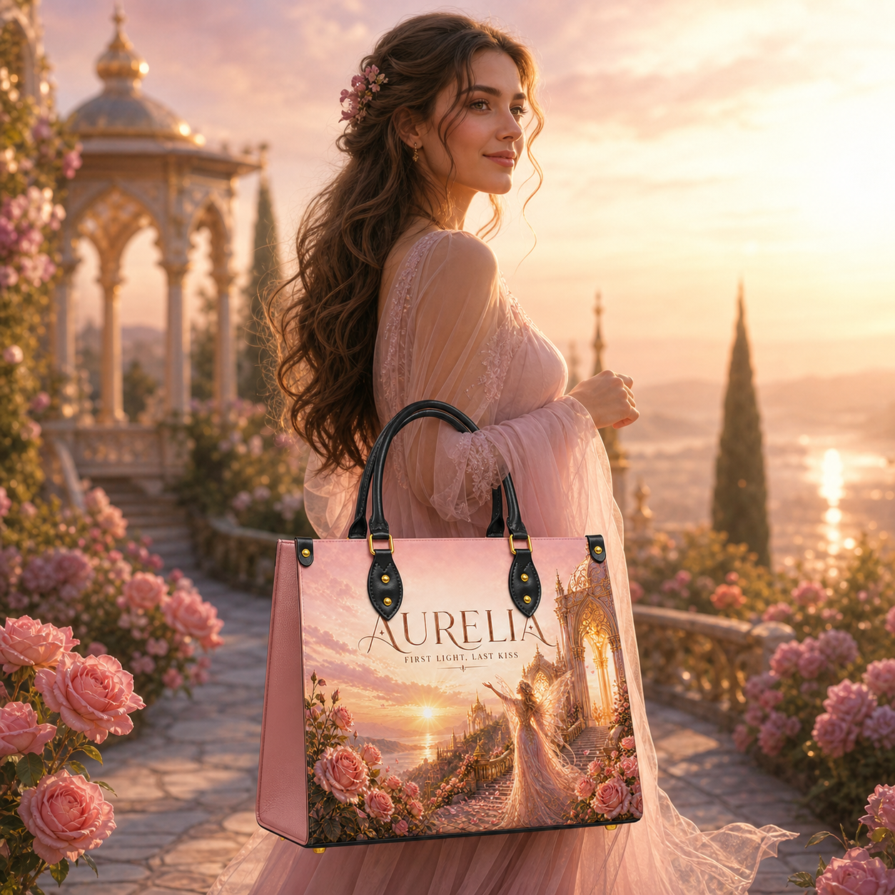 "Aurelia" First Light, Last Kiss Leather Handbag