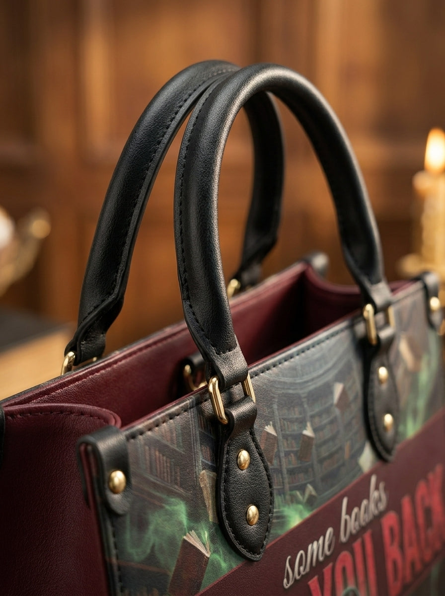 "Some Books Read You Back" Forbidden Library Leather Handbag