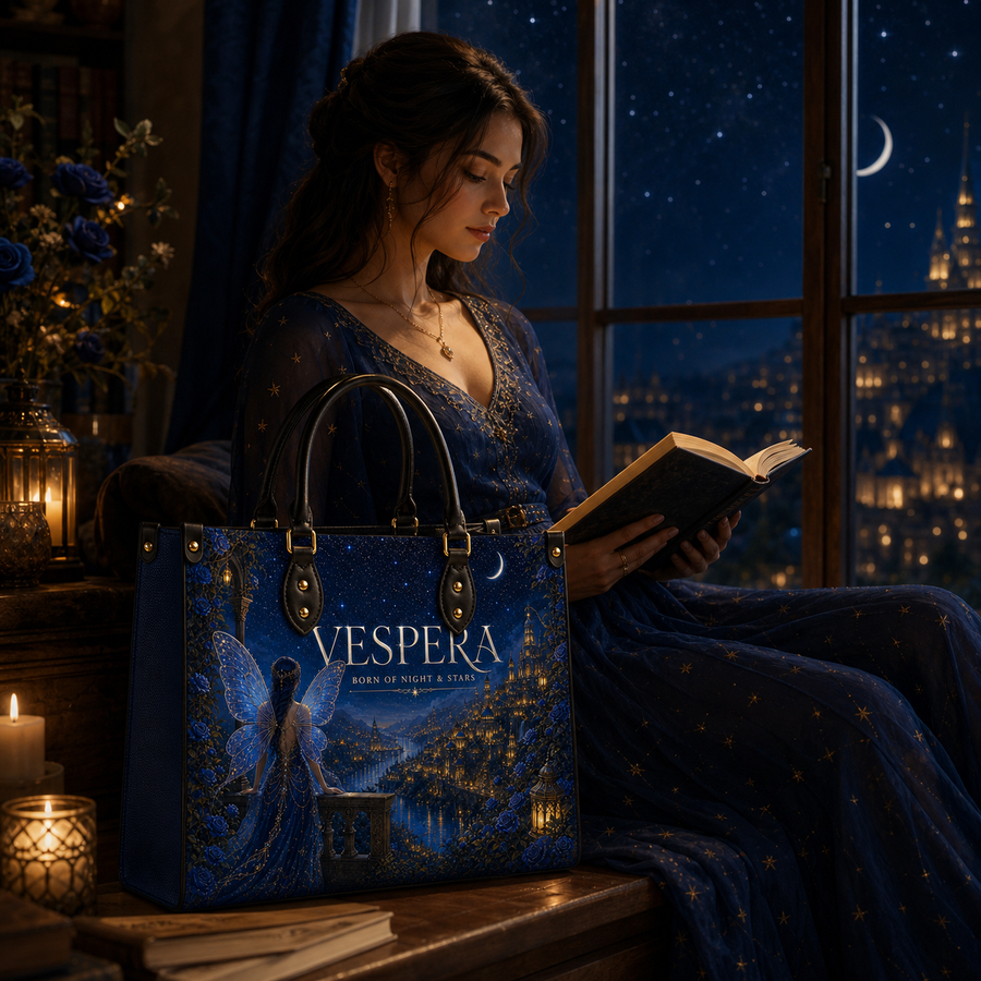 "Vespera" Born of Night & Stars Leather Handbag