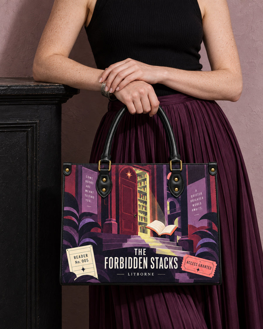 "The Forbidden Stacks" Leather Handbag