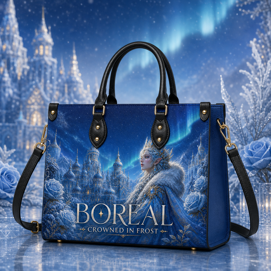 "Boreal" Crowned in Frost Leather Handbag