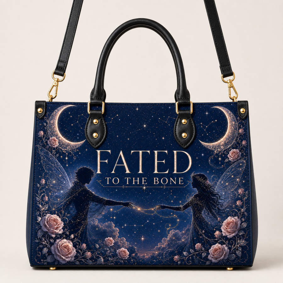"Fated To The Bone" Twin Silhouettes Leather Handbag