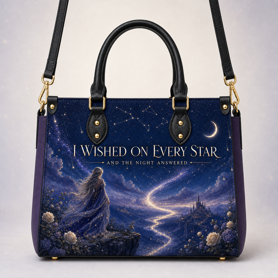 "I Wished On Every Star" The Night Answered Leather Handbag