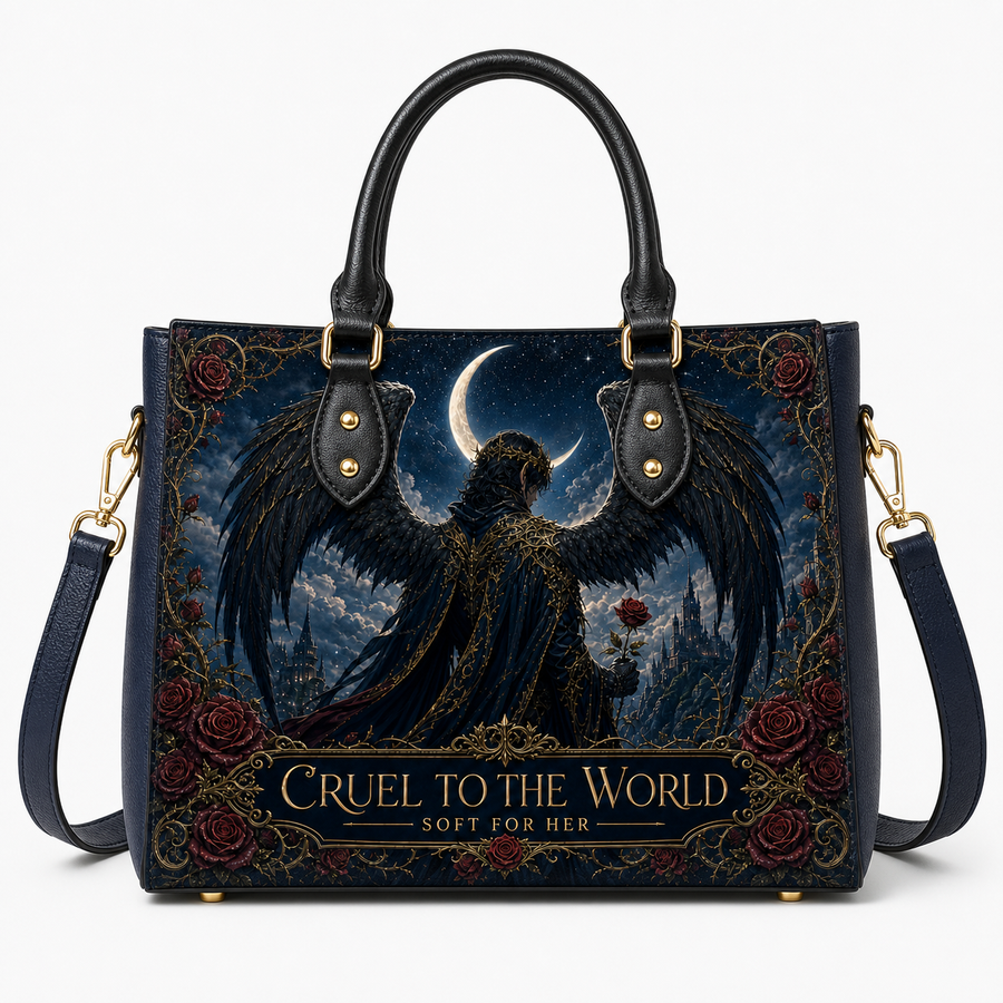 "Cruel To The World, Soft For Her" Raven Lord Leather Handbag