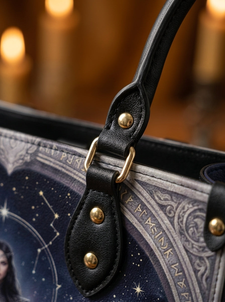 "Crowned in Constellations" Star Queen Leather Handbag