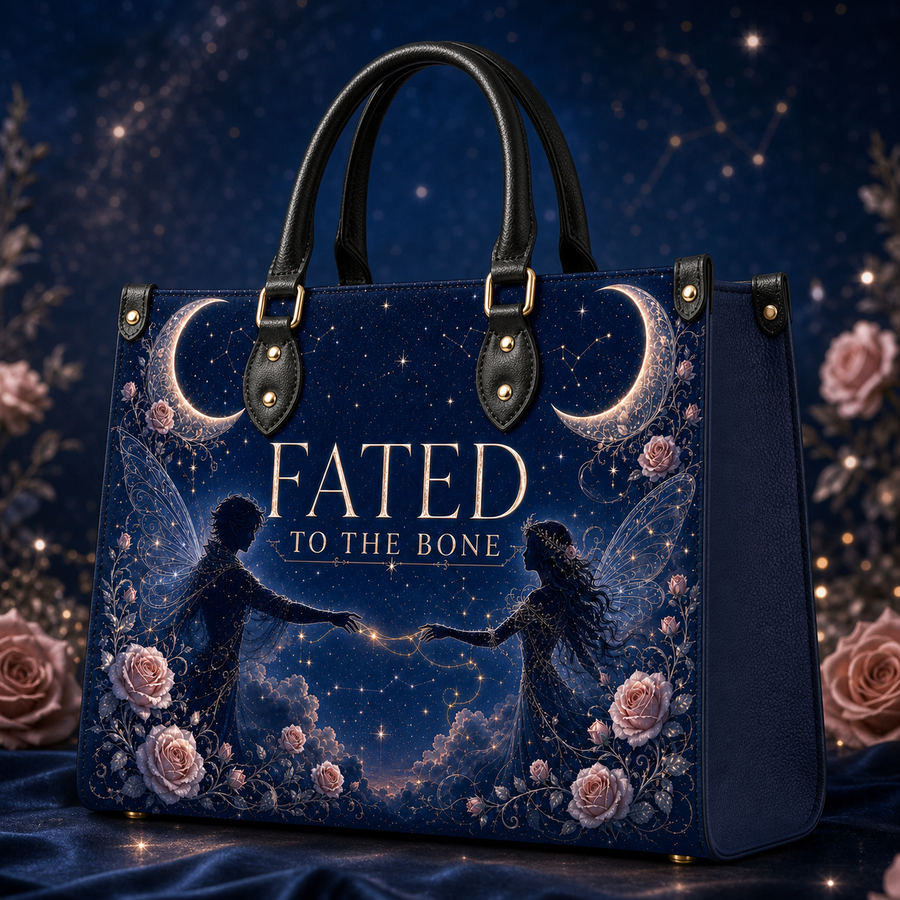 "Fated To The Bone" Twin Silhouettes Leather Handbag