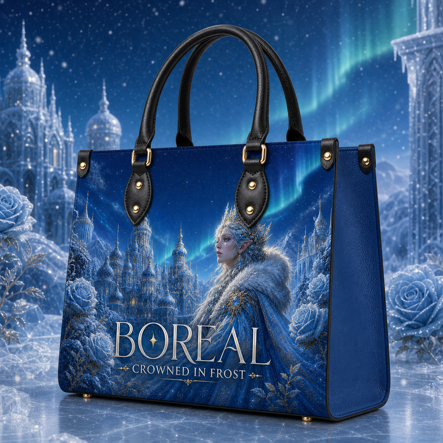 "Boreal" Crowned in Frost Leather Handbag