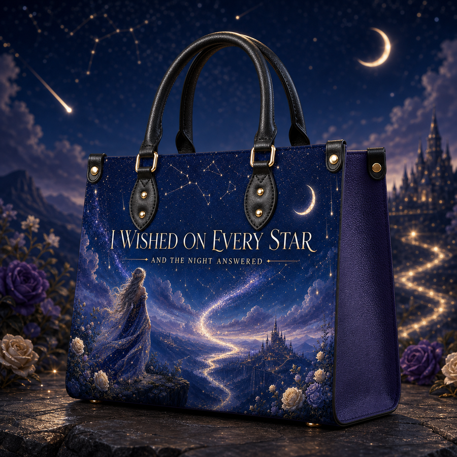"I Wished On Every Star" The Night Answered Leather Handbag