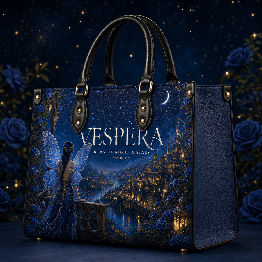 "Vespera" Born of Night & Stars Leather Handbag