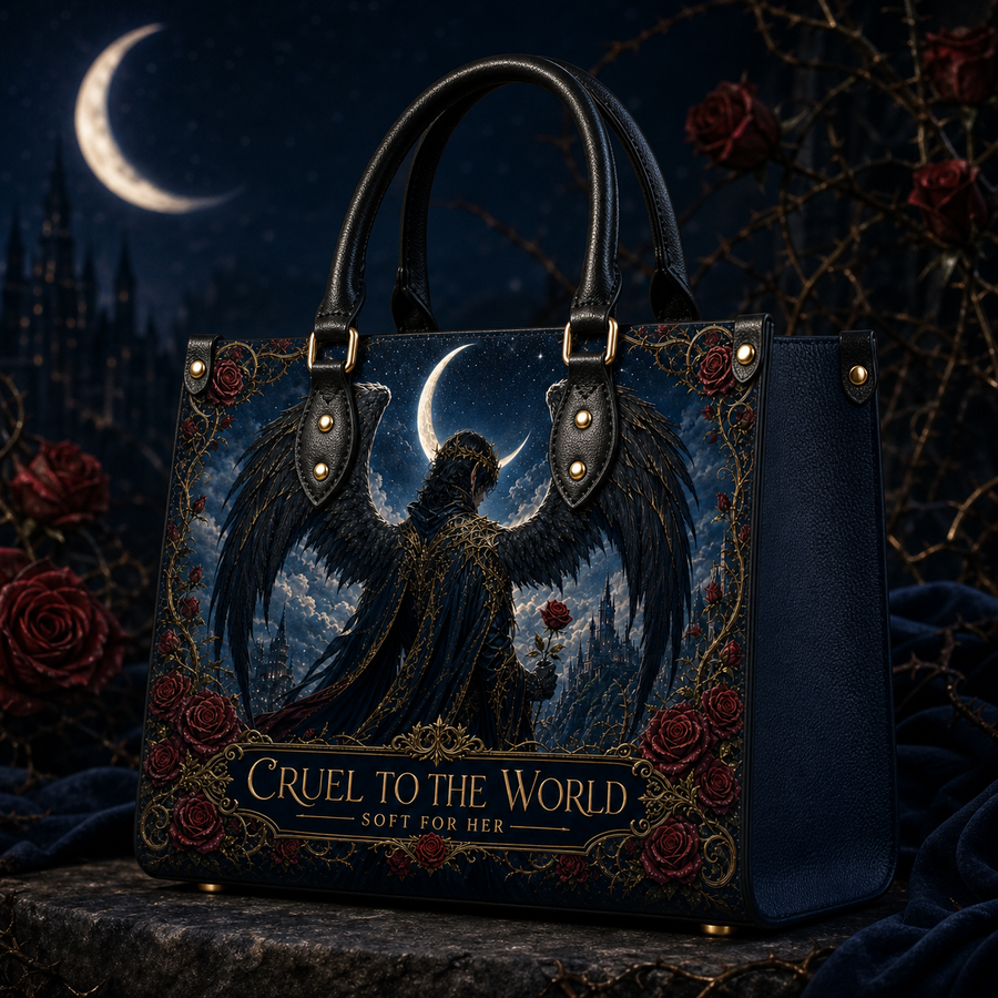 "Cruel To The World, Soft For Her" Raven Lord Leather Handbag