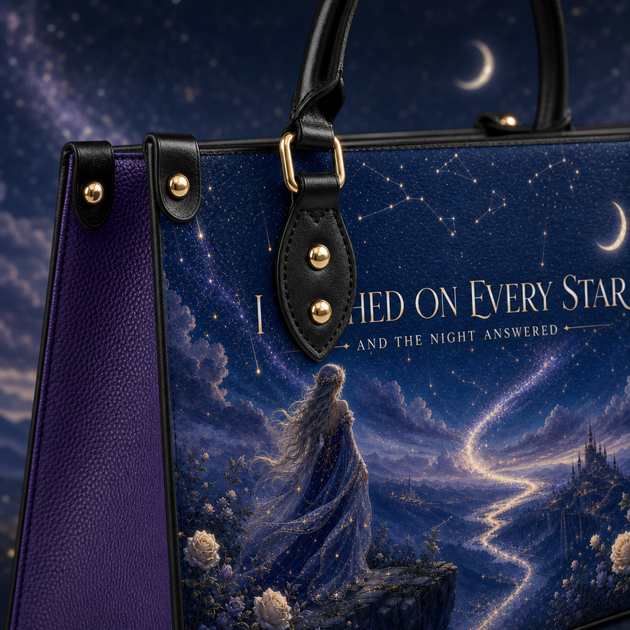 "I Wished On Every Star" The Night Answered Leather Handbag