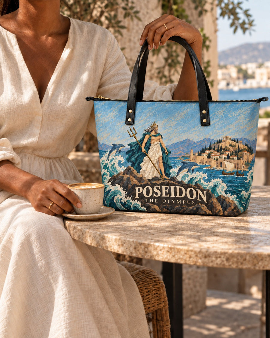 "Poseidon" Leather Tote Bag