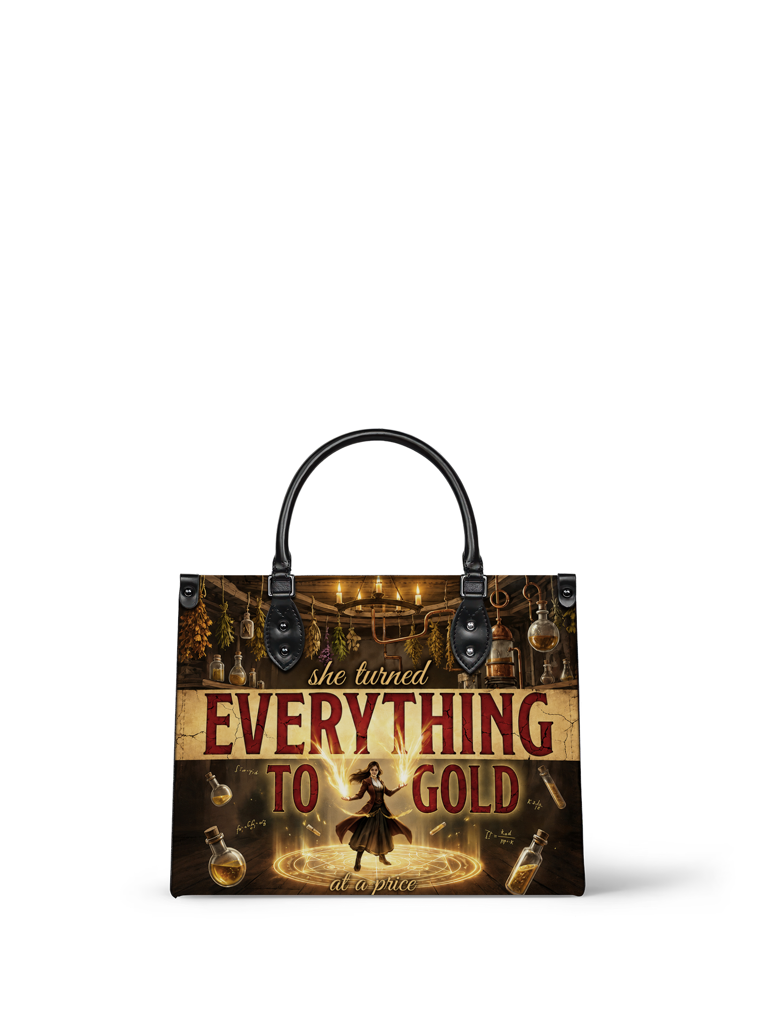 "Everything To Gold (At a Price)" Alchemist Leather Handbag