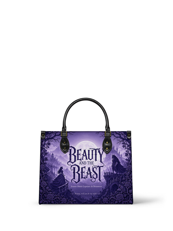 "Beauty and the Beast" Moonlit Rose Leather Handbag