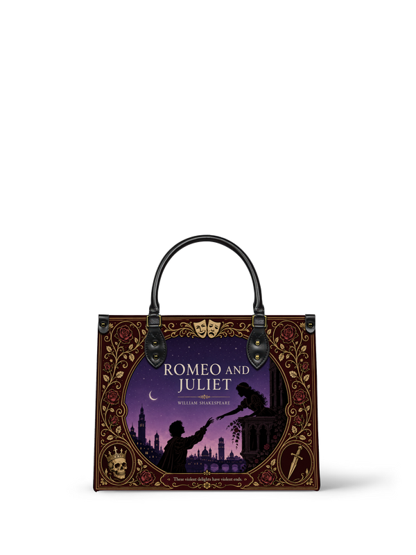 "Romeo and Juliet" Starlit Balcony Leather Handbag