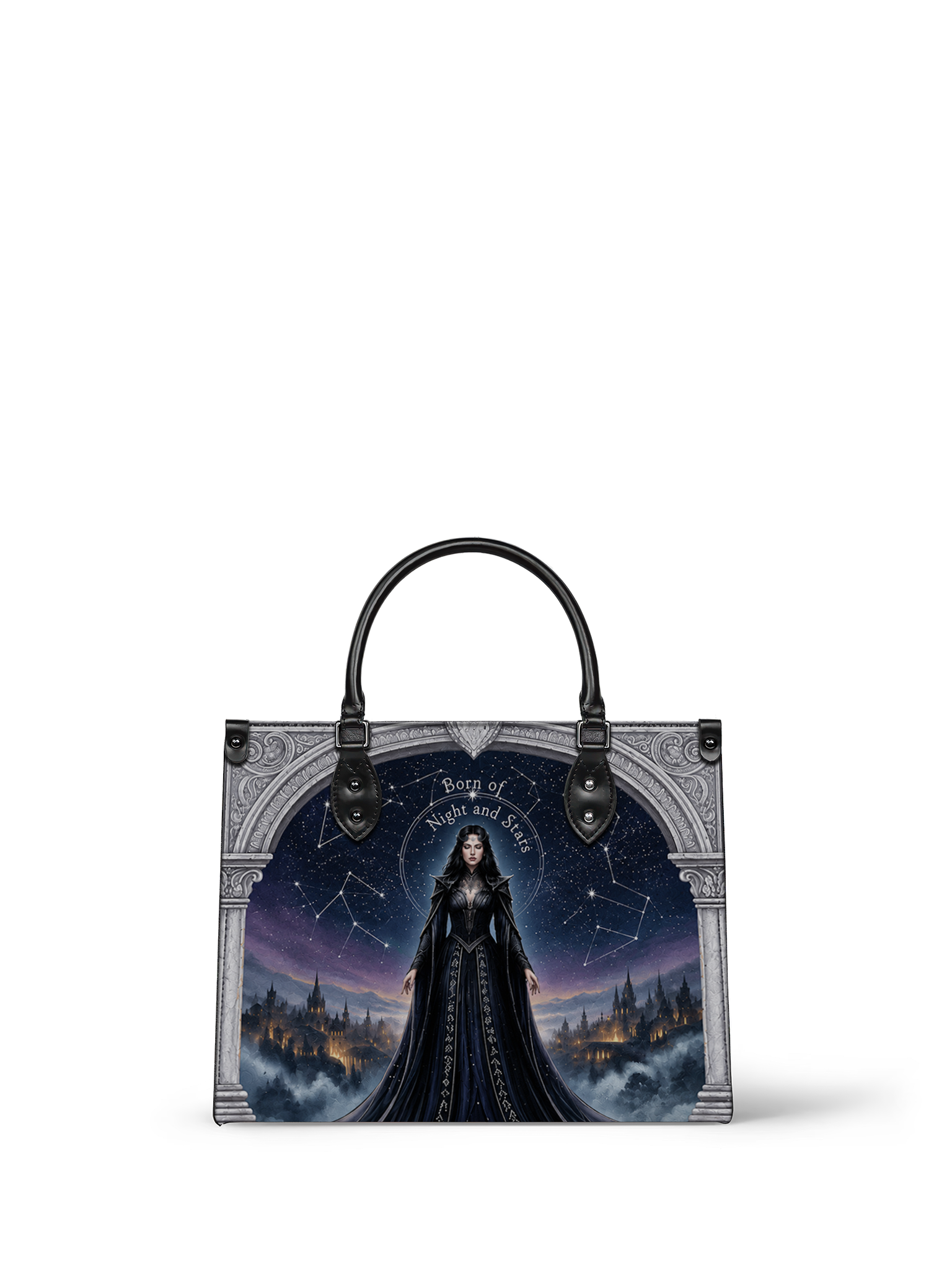 "Crowned in Constellations" Star Queen Leather Handbag