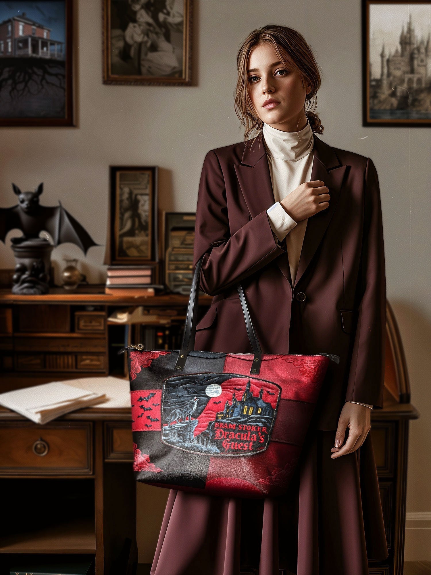 "Dracula's Guest" Leather Tote Bag