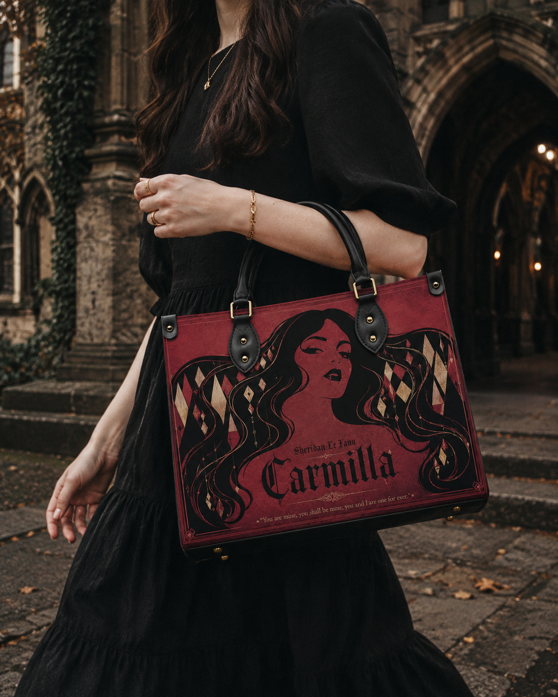 "Carmilla" Crimson Bride Leather Handbag