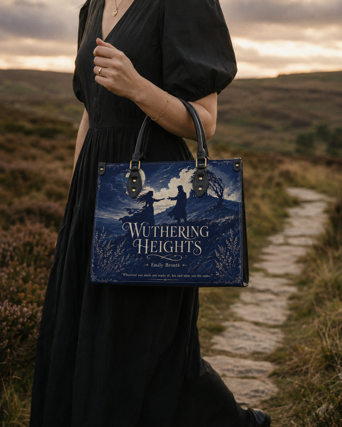 "Wuthering Heights" Windswept Moors Leather Handbag