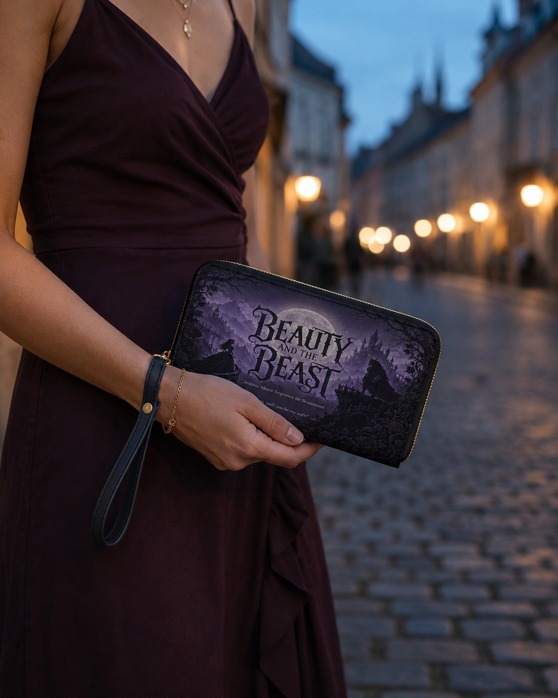 "Beauty and the Beast" Moonlit Rose Long Wallet
