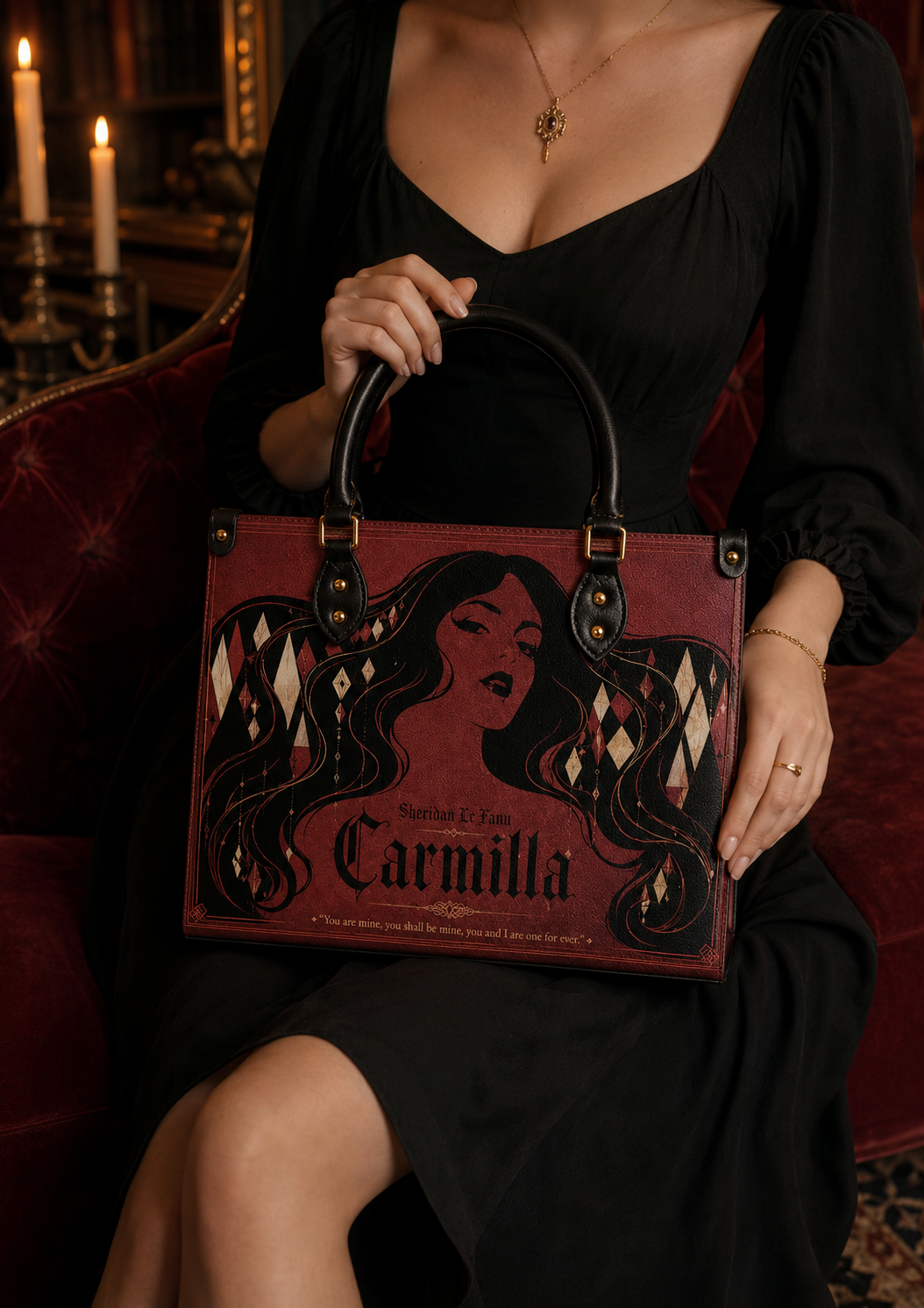 "Carmilla" Crimson Bride Leather Handbag