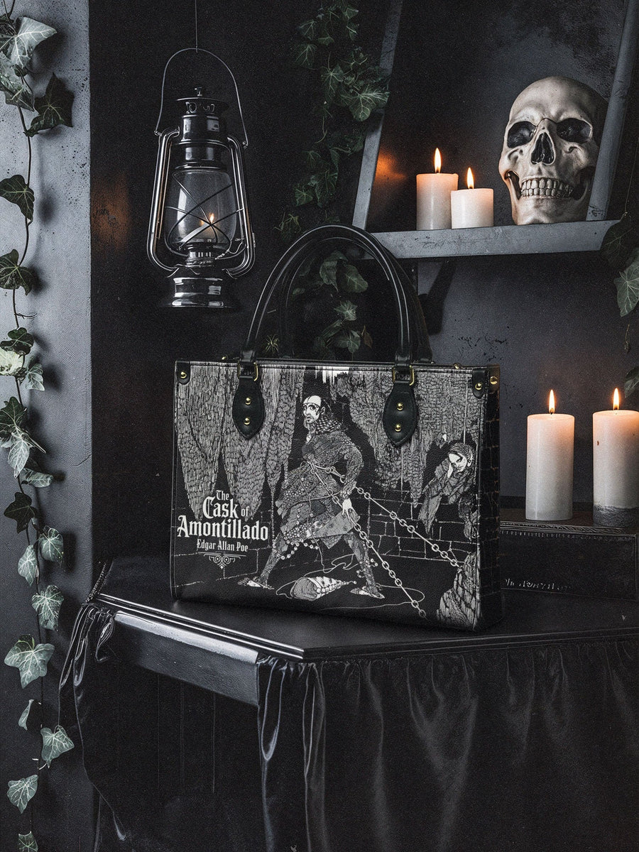 "The Cask Of Amontillado" Leather Handbag