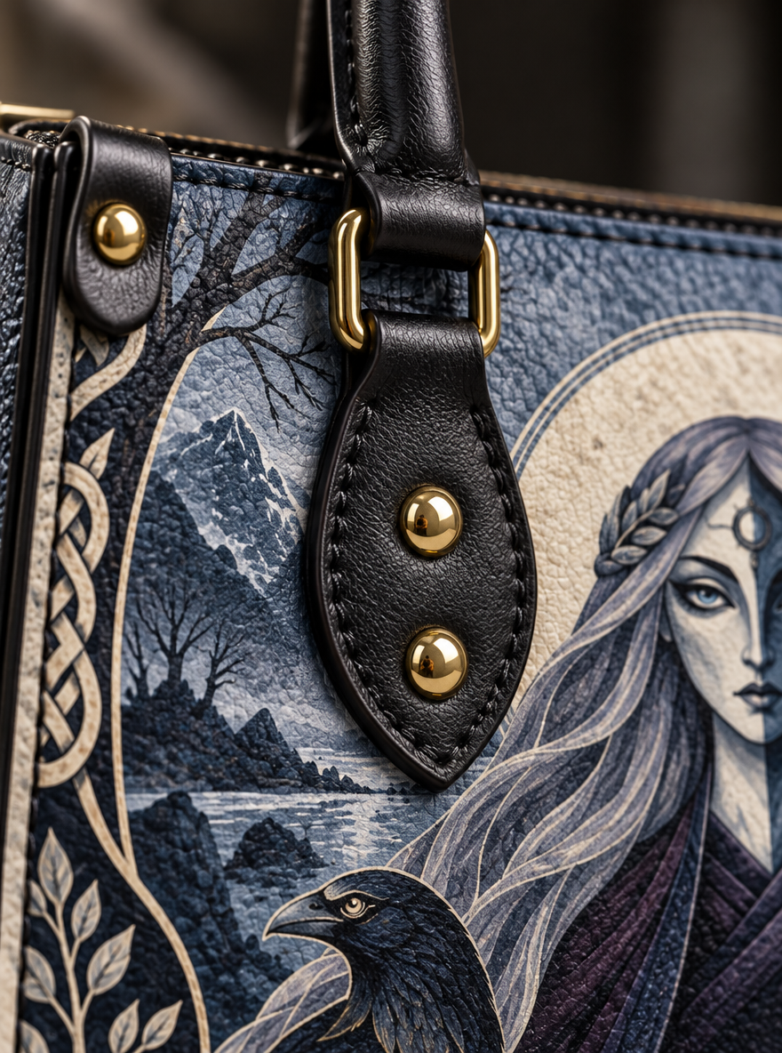 "The Rune of Hel" Leather Handbag
