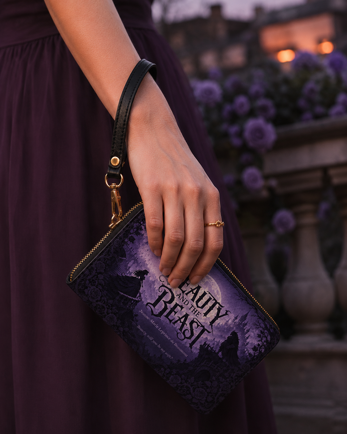 "Beauty and the Beast" Moonlit Rose Long Wallet