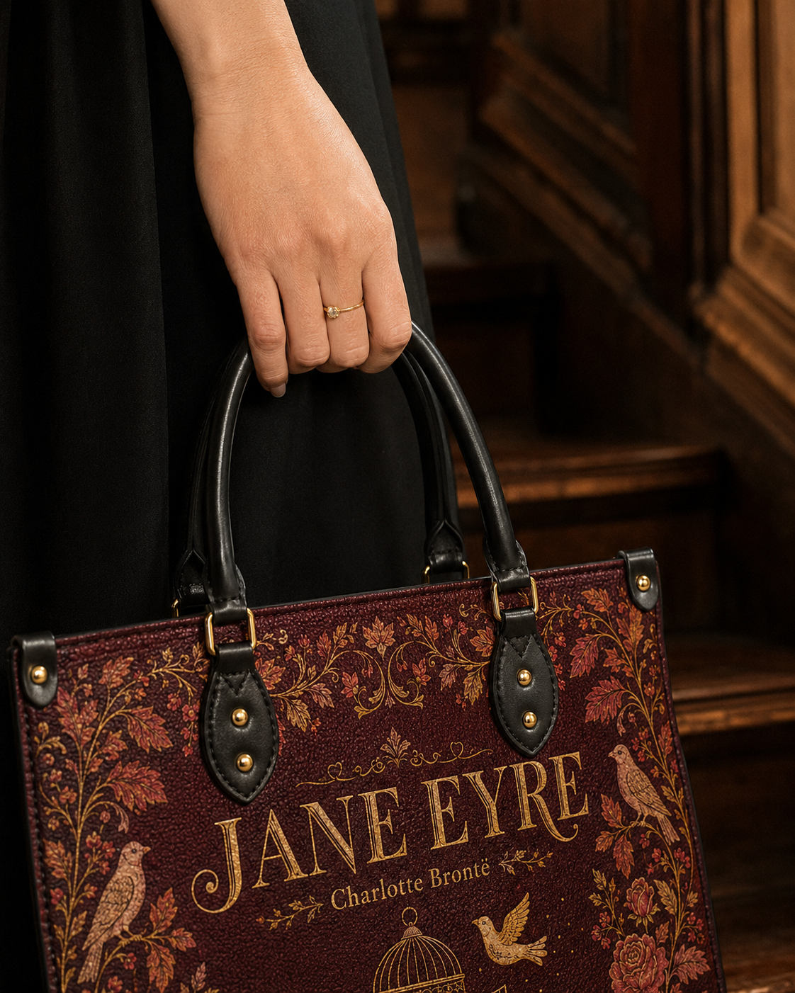 "Jane Eyre" Thornfield Garden Leather Handbag