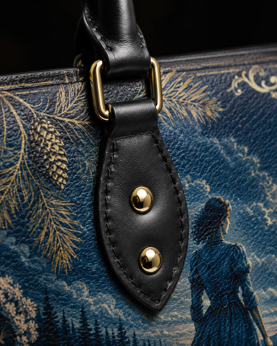 "The Blue Castle" Moonlit Lake Leather Handbag