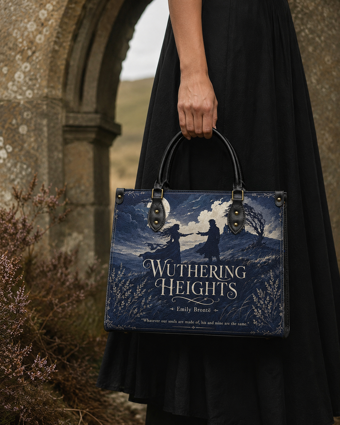 "Wuthering Heights" Windswept Moors Leather Handbag
