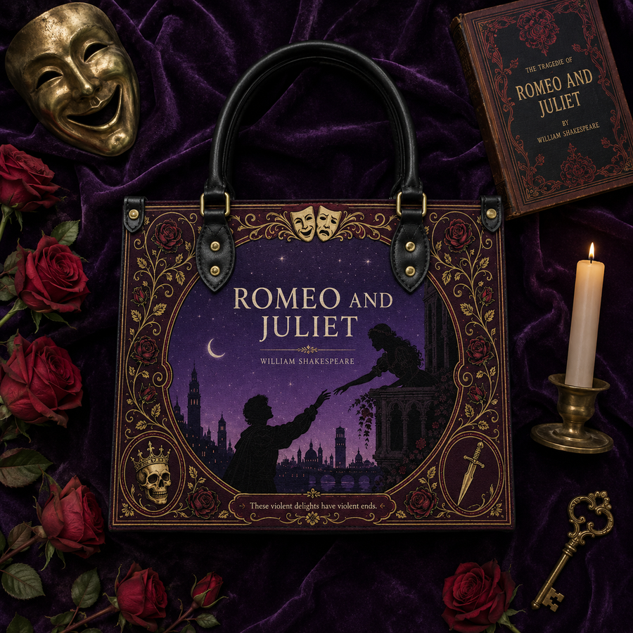 "Romeo and Juliet" Starlit Balcony Leather Handbag