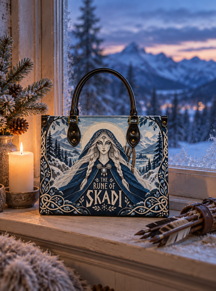 "The Rune of Skadi" Leather Handbag