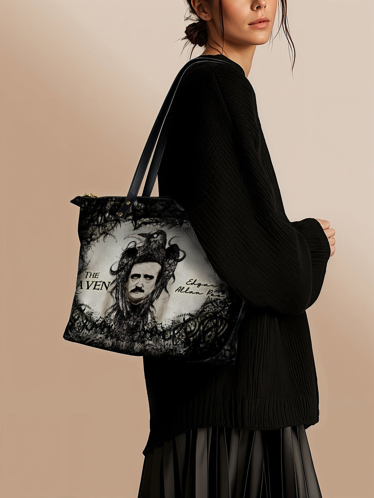 "The Raven" Leather Tote Bag