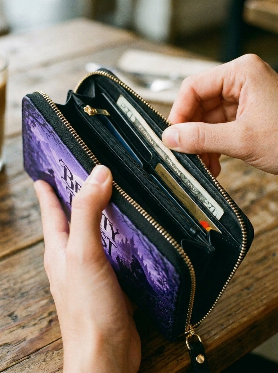 "Beauty and the Beast" Moonlit Rose Long Wallet