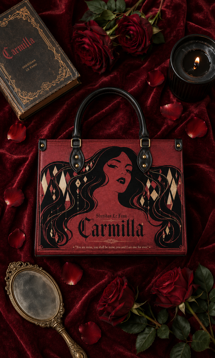 "Carmilla" Crimson Bride Leather Handbag