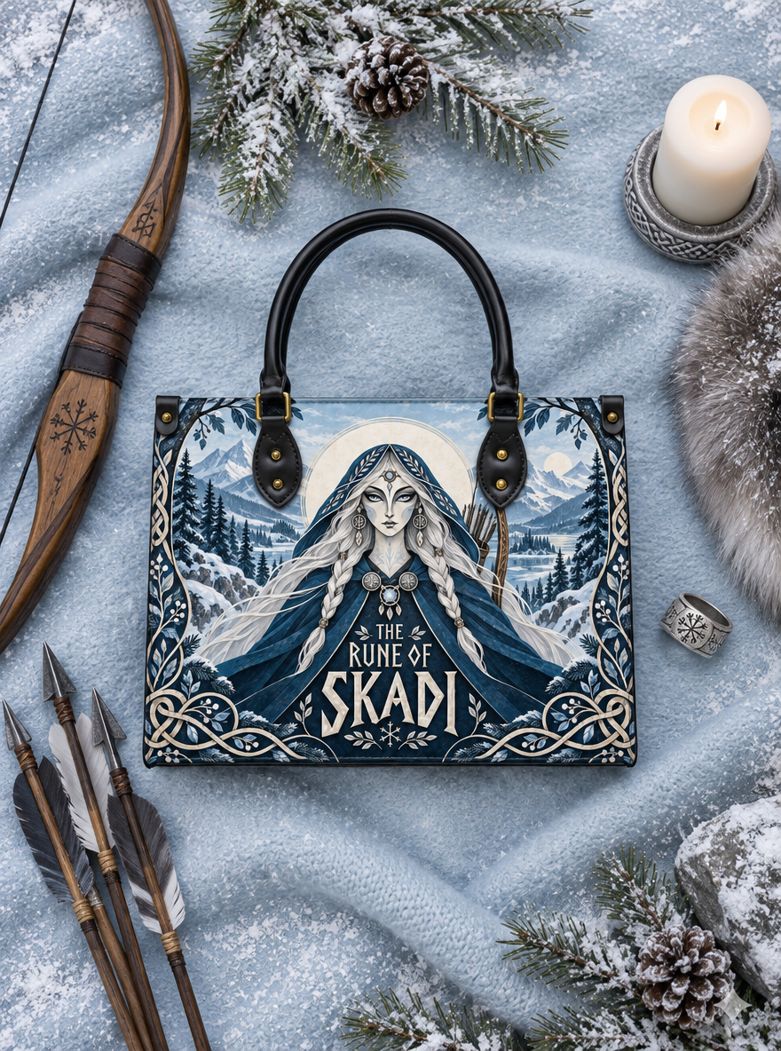 "The Rune of Skadi" Leather Handbag