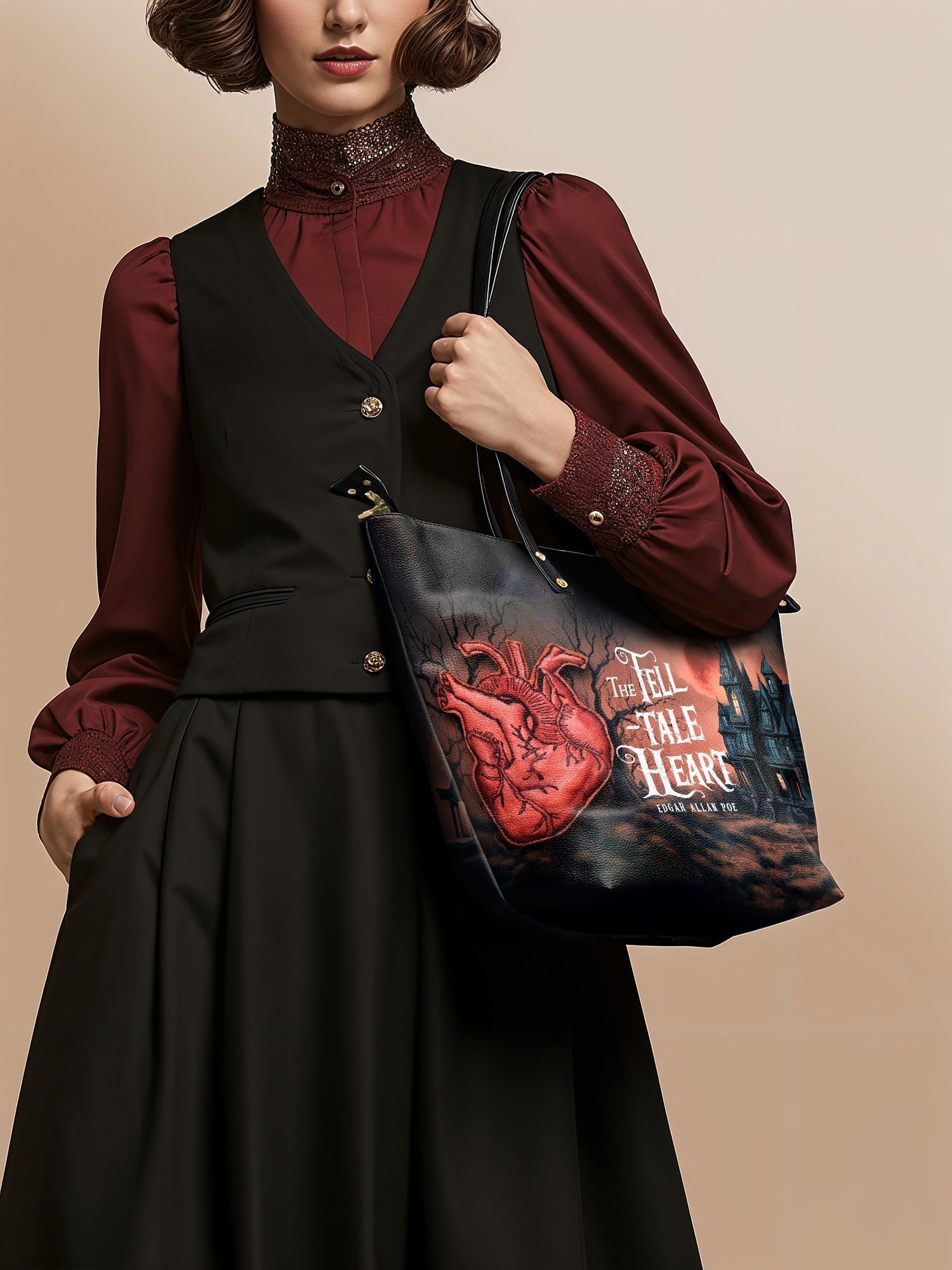 "The Tell-Tale Heart" Leather Tote Bag