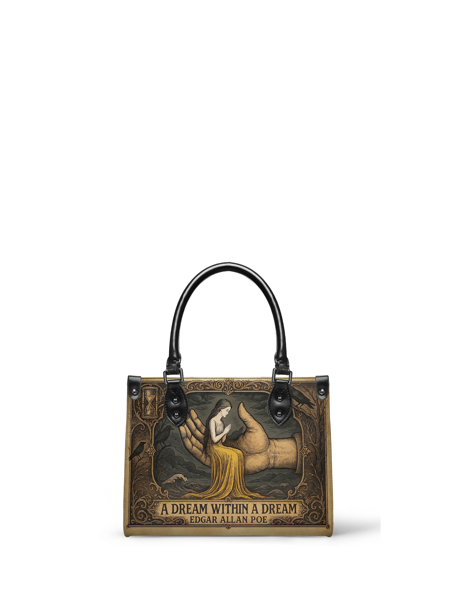 "A Dream Within A Dream" - Black Interior - Small Leather Handbag
