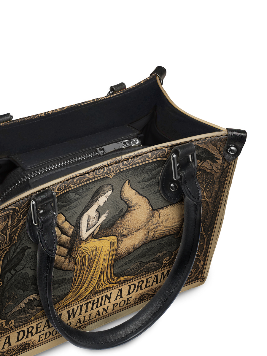 "A Dream Within A Dream" - Black Interior - Small Leather Handbag