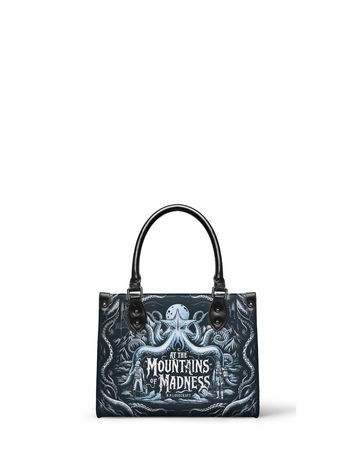 "At The Mountains Of Madness" - Black Interior - Small Leather Handbag
